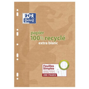 Grossiste Feuilles Simples A4 100% Recyclé Grands Carreaux X200 - OXFORD