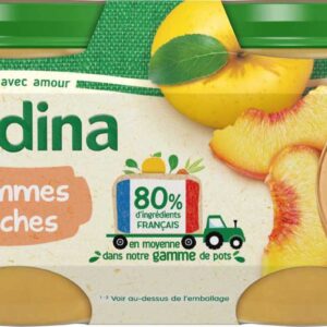Grossiste Compote bébé dès 4-6 mois pommes pêches 4x130g - BLEDINA