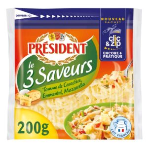 Grossiste Fromage Rapé 3 fromages 200g - PRESIDENT