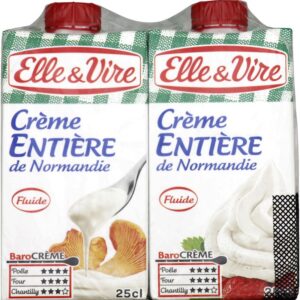 Grossiste Crème entière fluide de Normandie 35% 2x25cl - ELLE & VIRE