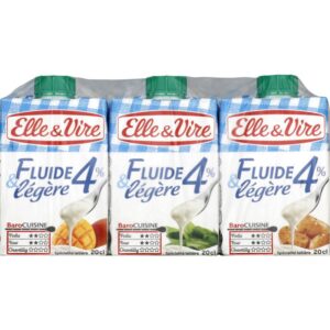 Grossiste Crème fluide et légère 4% 3x20cl - ELLE & VIRE