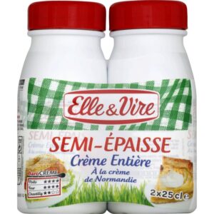 Grossiste Crème entière de Normandie Semi épaisse 30% 2x25cl - ELLE & VIRE