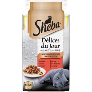 Grossiste Pâtée pour chats aux viandes 6x50g - SHEBA