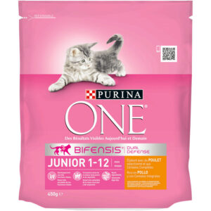 Grossiste Croquettes pour chat Junior, poulet & céréales 450 g - PURINA ONE