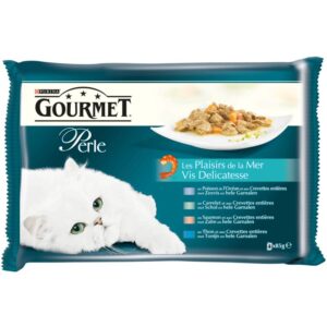 Grossiste Pâtée pour chats Perle Plaisirs de la Mer 4x85g - PURINA GOURMET
