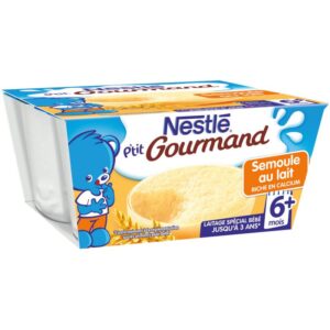 Grossiste Dessert bébé semoule au lait dès 6mois 4x100g - NESTLE