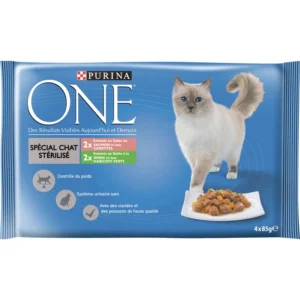 Grossiste Pâtée pour chat stérilisé poulet/bœuf 4x85g - PURINA ONE