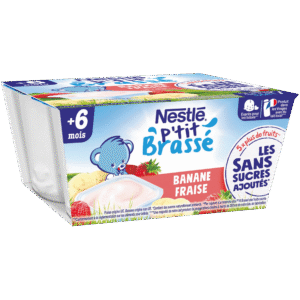 Grossiste P'tit brassé fraise/banane dès 6 mois 4x90 - NESTLE