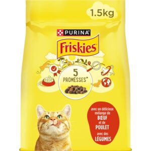 Grossiste Croquettes Pour Chat Adulte Au Bœuf Poulet & Légumes 1,5kg - FRISKIES