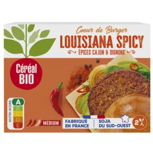 Grossiste Steak Veggie Louisiana Spicy Epices Cajun & Oignons 160g - CEREAL BIO
