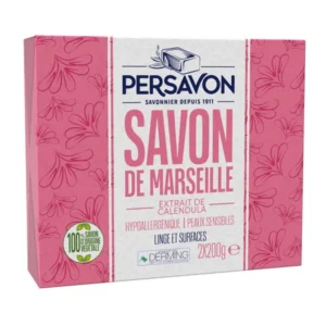 Grossiste Savon Solide de Marseille Extrait de Calendula Hypoallergénique 2x200g - PERSAVON