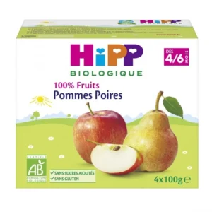 Grossiste Compotes pommes & poires Bio dès 4/6mois 4x100g - HIPP